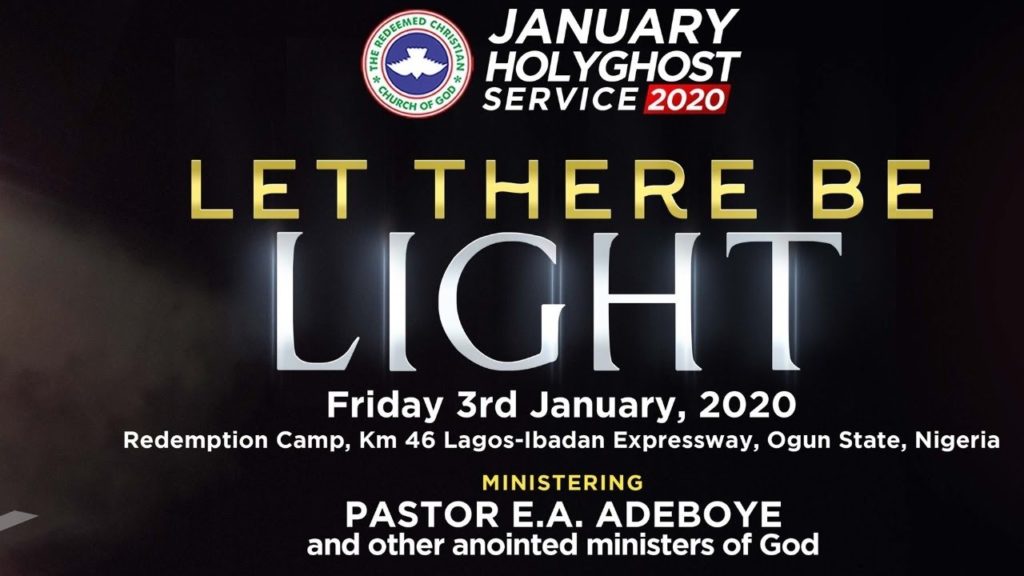 RCCG January 2020 Holy Ghost Service –  LIVE Broadcast