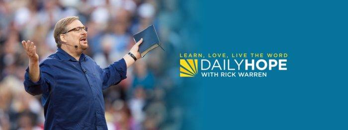Rick Warren Daily Hope for Friday 18th November 2022