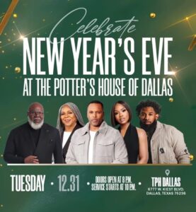 New Year's Eve Potter's House of Dallas (31st December 2024) TD Jakes