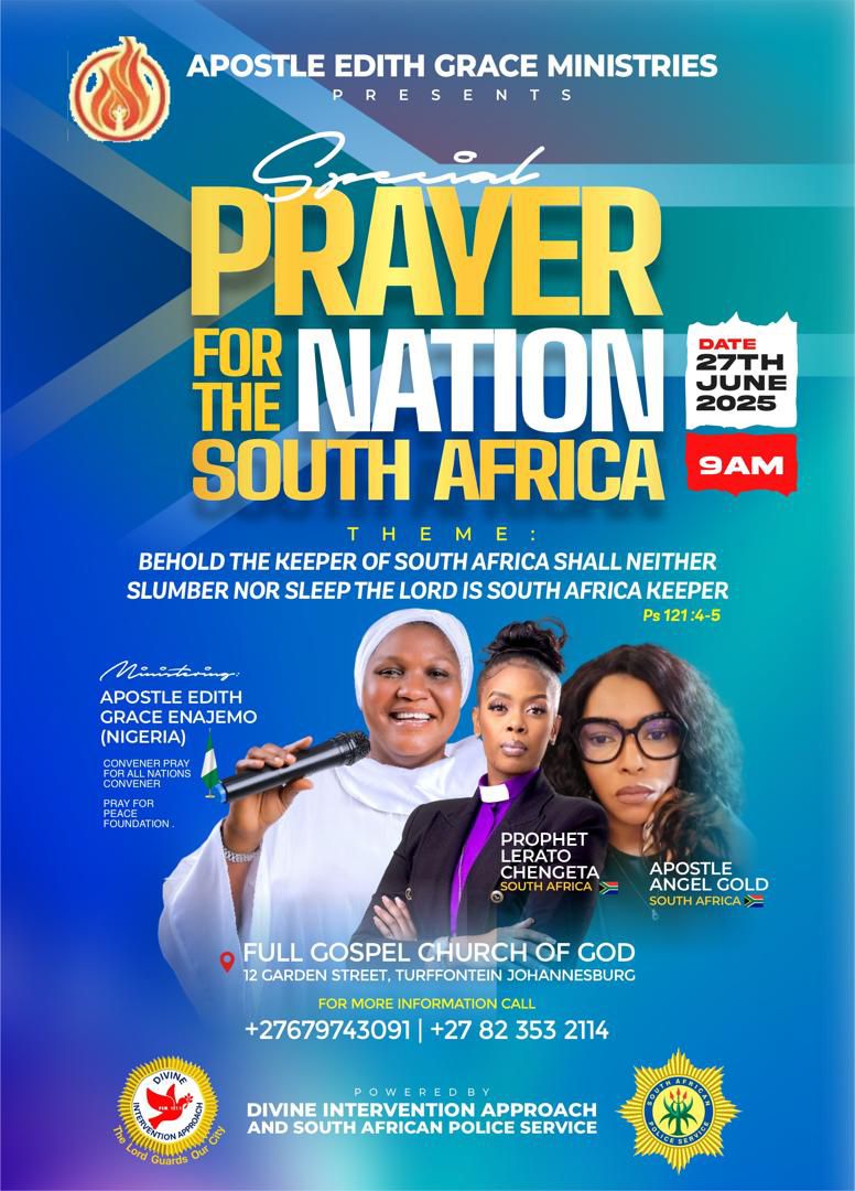Special Prayer Mandate of Protection and Peace for South Africa